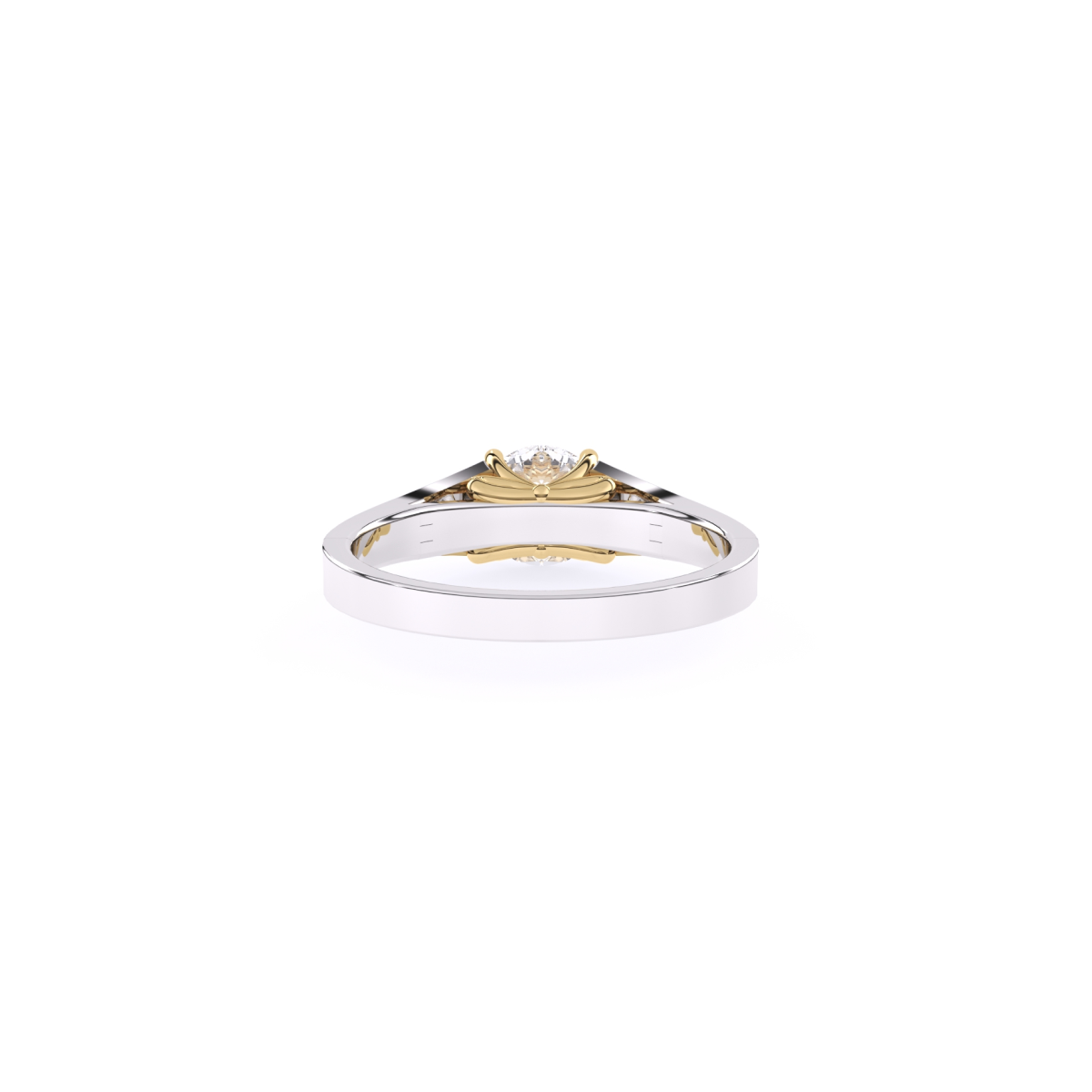 Forever Round Diamond Two Tone Solitaire Ring